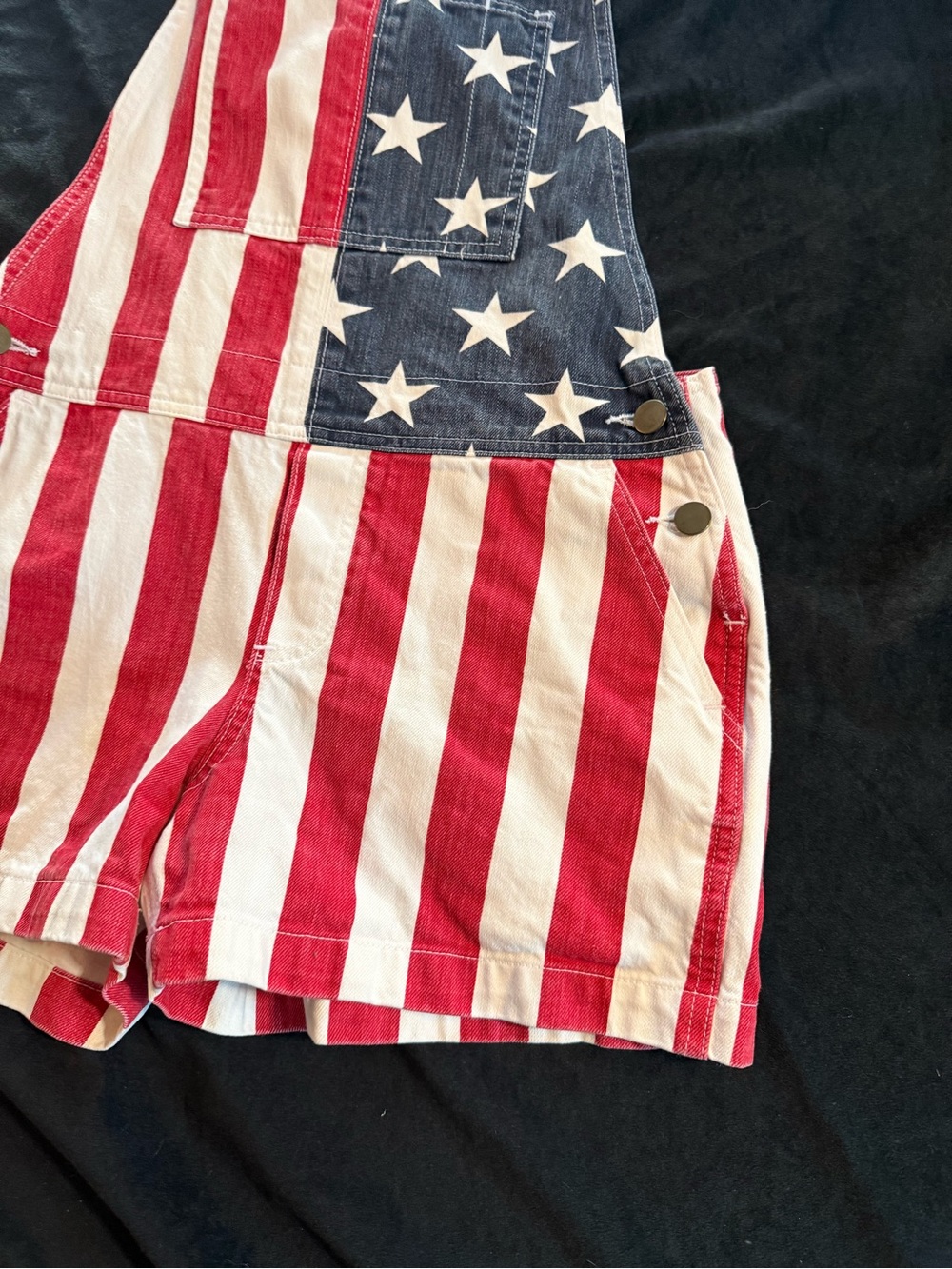 chubbies Red, White & Blue Graphic Pocket Short Overalls - Picture 2 of 5